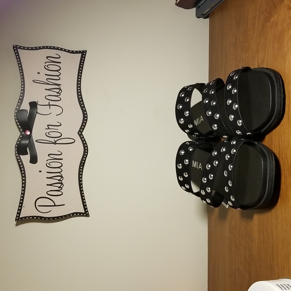 Black Studded Strappy Sandals